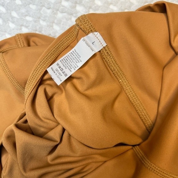 Yoga Pants Womens L Yellow Leggings High Waisted Tummy Control Workout Pants OC4 - Picture 3 of 8